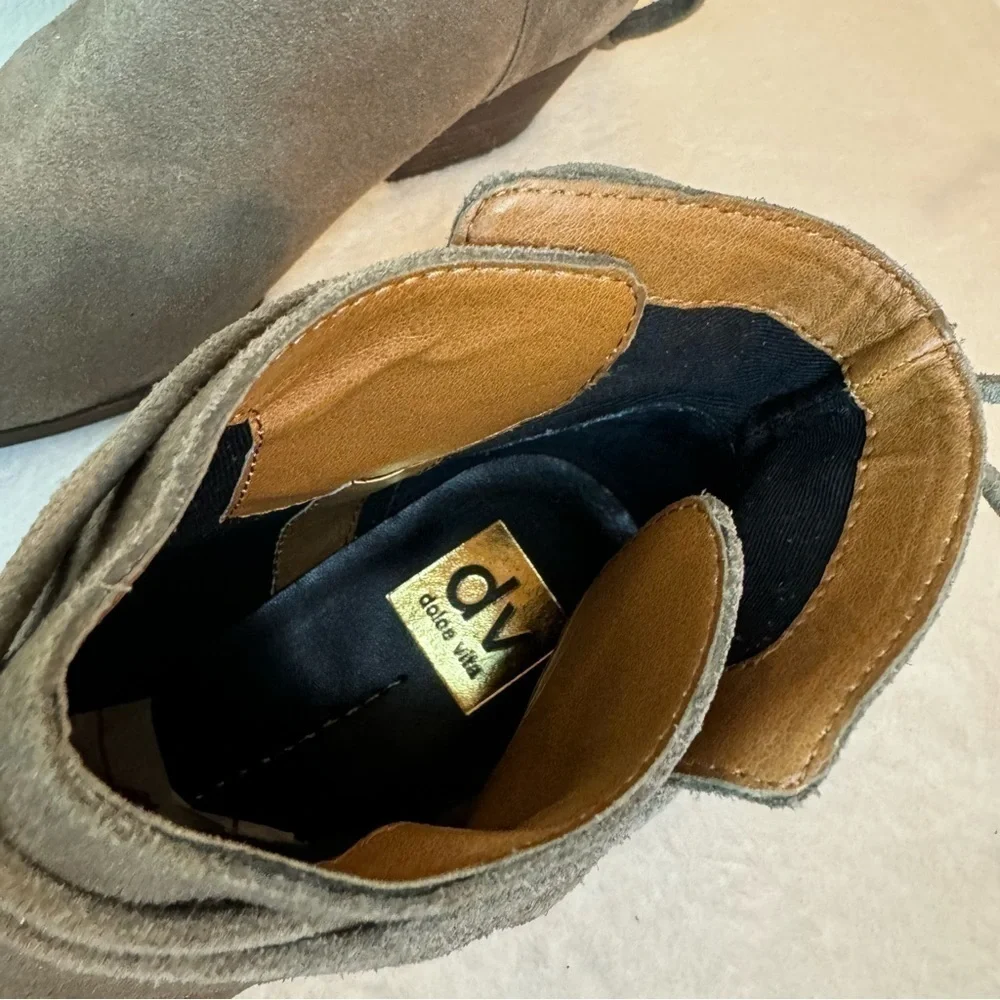 Dolce Vita Tan Suede Leather Ankle Booties Size 10